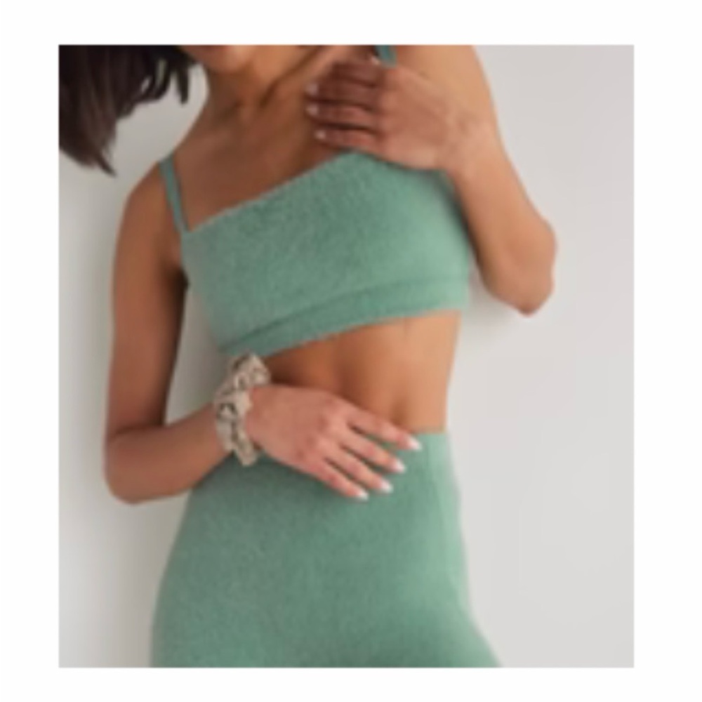 Limited Edition Gymshark Whitney Eyelash Knit Bandeau - Leaf Green